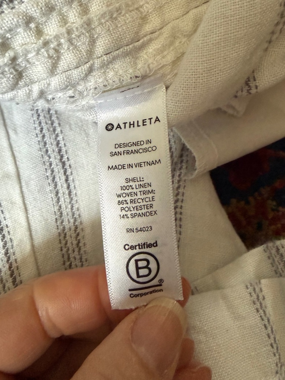Athleta Striped Linen Cabo Wide Leg Pants sz4 - Picture 5 of 7